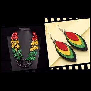 Rasta Wooden Necklace Set
